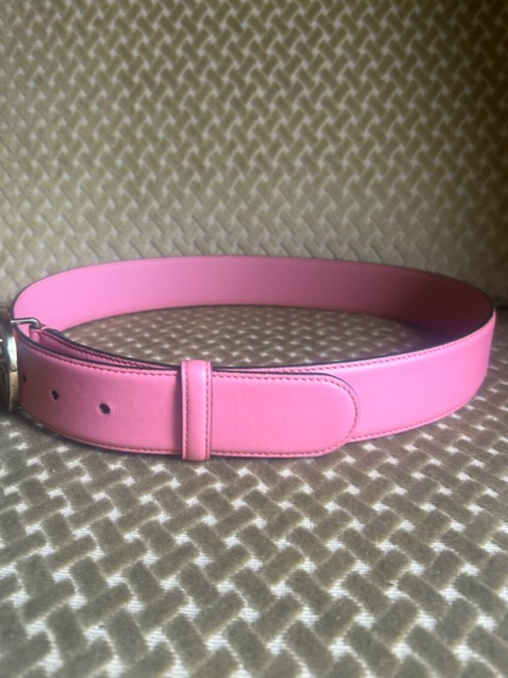 GUCCI Pretty Pink 100% Leather Interlocking G Buckle Belt - Picture 14 of 16